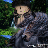 cheval et indienne animasyonlu GIF