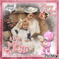 Happy Mother's Day - Thank You - I Love You Mom - GIF animé gratuit