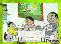 Family breakfast - GIF animé gratuit