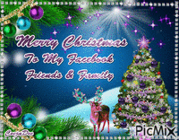 Merry Christmas Facebook - Free animated GIF