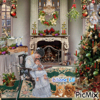 Un jour de Noël dans l'attente du papa animovaný GIF