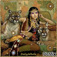 Woman whith Pumas - Nemokamas animacinis gif