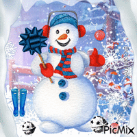 Snowman-2 - GIF animasi gratis