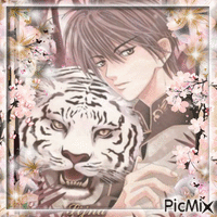 Anime boy with tiger