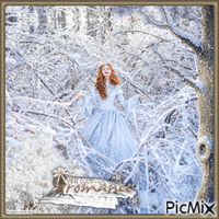 Frau im langen Kleid im Winter - GIF animé gratuit