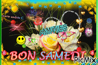 Roses -- " Bon samedi " . Animated GIF