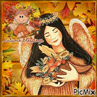 Beautiful guardian angel for Autumn - Ingyenes animált GIF