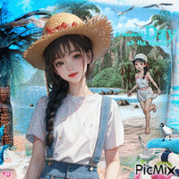 Manga Mädchen - GIF animé gratuit