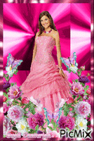 Garota com tons rose - GIF animasi gratis