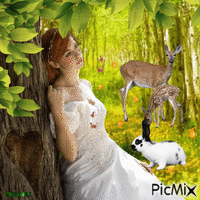 Woman-animals animerad GIF