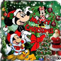 Merry Christmas with Mickey - GIF animado grátis