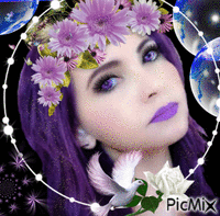 Lovely Purple Lady - GIF animado gratis