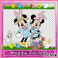 mickey and minnie easter анимирани ГИФ