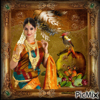 Portrait of a hindu woman GIF animasi