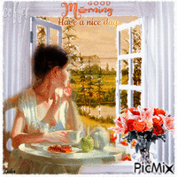 Good Morning. Its coffe time. Have a nice day. Window 动画 GIF