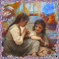 two girls by the river - bezmaksas png