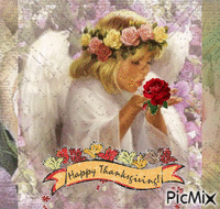 happy thanksgiving angel анимиран GIF