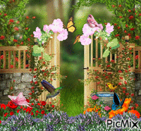 Flower garden - GIF animado grátis