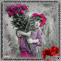 Un bouquet de roses pour vous анимиран GIF