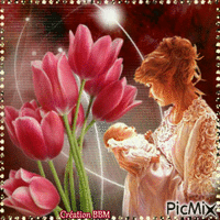Une maman et son bébé par BBM animasyonlu GIF