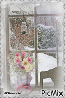 A la fenêtre hiver анимированный гифка