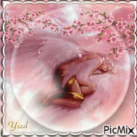 El angel de las alas rosadas. - Free animated GIF