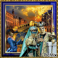 Carnaval de Venise - tons bleu et or