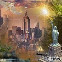 Lady Liberty - GIF animado gratis
