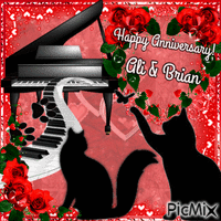 Musical Cats Anniversary - GIF animé gratuit