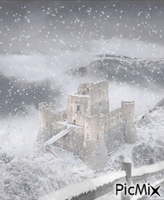 Castillo nevado animovaný GIF