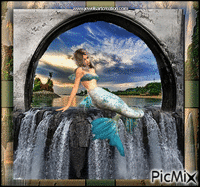Mermaid Falls GIF แบบเคลื่อนไหว