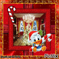 {(Baby Donald Duck at Christmastime)} Animiertes GIF