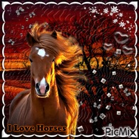 I Love Horses - GIF animé gratuit