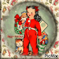 Happy Holidays vintage - GIF animé gratuit