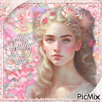 Woman girl pink white spring - 免费动画 GIF