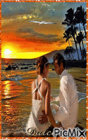 couple in the sunset - GIF animado grátis