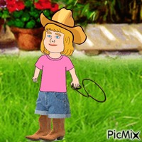 Western baby with lasso 2 animuotas GIF