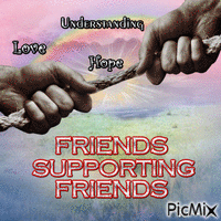 FRIENDS SUPPORTING FRIENDS animovaný GIF