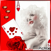 Woman with a heart card - GIF animé gratuit