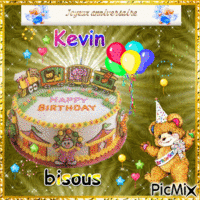 Bonne Anniversaire a Kevin♥♥♥♥ Gif Animado