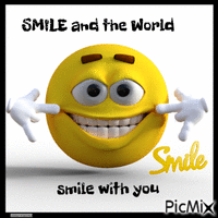 Smile and the World smile with you animovaný GIF