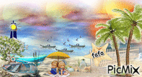 plage et mer - 無料のアニメーション GIF