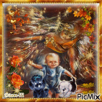 An Angel Watches over the Little One.. GIF animata
