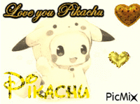 Pikachu and love - Free animated GIF