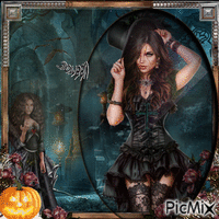 Halloween con una mujer gótica