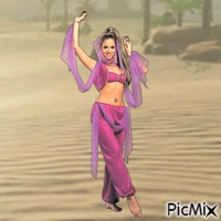 Arabian princess in desert - GIF animado grátis