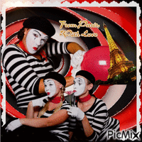 Pantomime – Rot-, Weiß- und Schwarztöne - GIF animé gratuit