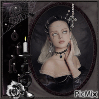 Gotisches Porträt der Frau GIF animé