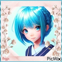 manga portrait - GIF animé gratuit