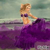 Purple genie GIF animado